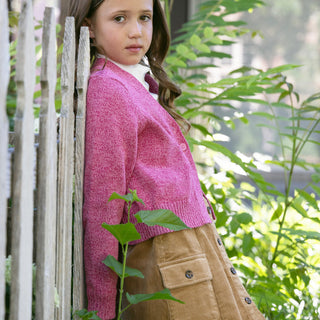 GIRLS Medium Brown Organic Corduroy Button Front Skirt