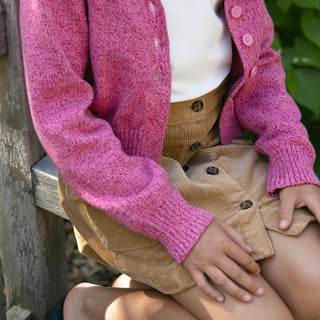 GIRLS Medium Brown Organic Corduroy Button Front Skirt