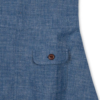 GIRLS Chambray Organic V-Neck Chambray Jumper