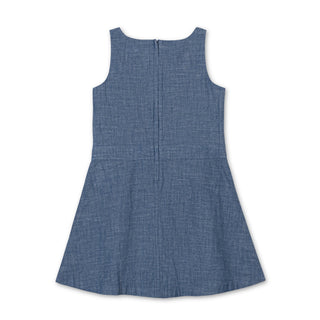 GIRLS Chambray Organic V-Neck Chambray Jumper