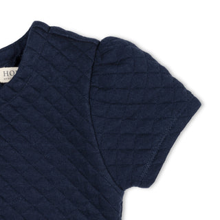 GIRLS Navy Quilted Quilted Knit Skater Dress