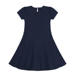 GIRLS Navy Quilted Quilted Knit Skater Dress