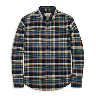 MENS Navy Cottage Plaid Organic Flannel Shirt