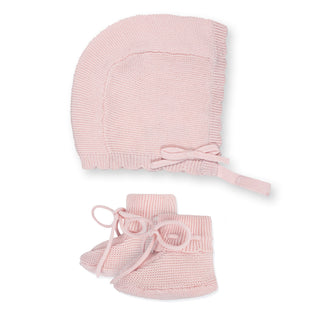 LAYETTE Pale Pink Organic Sweater Scallop 4-Piece Boxed Gift Set