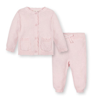 LAYETTE Pale Pink Organic Sweater Scallop 5-Piece Boxed Gift Set
