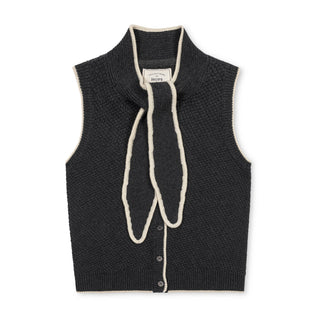 WOMENS Charcoal Heather Organic Tie-Neck Sweater Tank