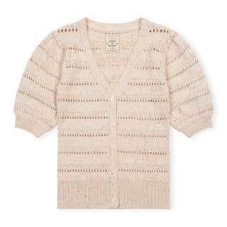 WOMENS Ivory Multi Fleck Organic Puff Sleeve Sweater