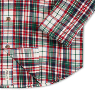 BOYS Multi Holiday Tartan Organic Stretch Poplin Shirt