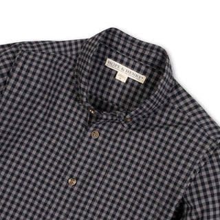 BOYS Black Gingham Organic Stretch Poplin Shirt