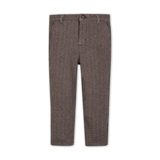 BOYS Chocolate Herringbone Fleece Suit Pant