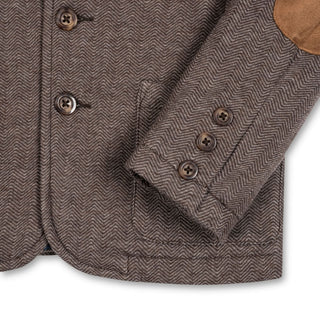 BOYS Chocolate Herringbone Fleece Blazer