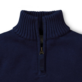 Organic Half Zip Sweater with Elbow Patches