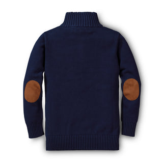 Organic Half Zip Sweater with Elbow Patches