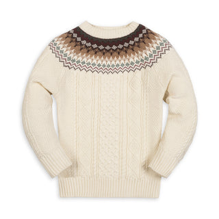 Organic Fair Isle Cable Sweater - Baby