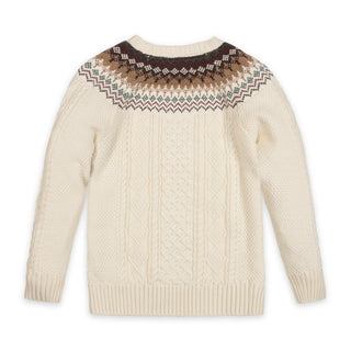 Organic Fair Isle Cable Sweater - Baby