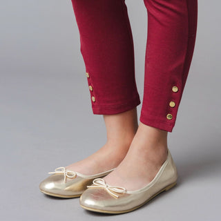 GIRLS Oxblood Button Cuff Ponte Pant