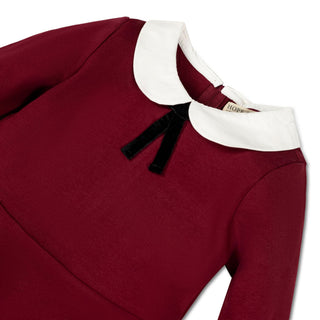 GIRLS Oxblood French Look Ponte Dress with Bow