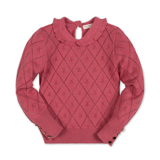 GIRLS Rosewood Organic Peter Pan Collar Sweater