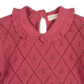 GIRLS Rosewood Organic Peter Pan Collar Sweater