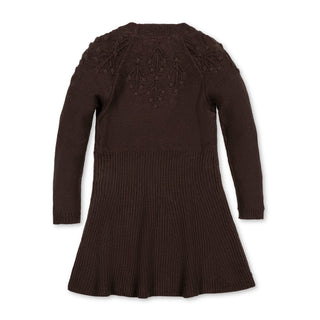 GIRLS Chocolate Heather Organic Bobble Yoke Sweater Dress