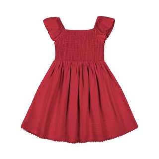 GIRLS Red Organic Sateen Flower Girl Dress