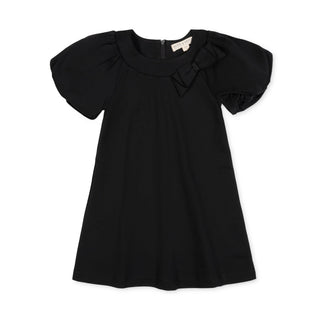 GIRLS Black Bubble Sleeve Ponte Dress