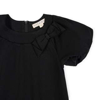GIRLS Black Bubble Sleeve Ponte Dress