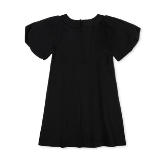 GIRLS Black Bubble Sleeve Ponte Dress