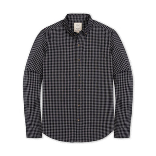 MENS Black Gingham Organic Stretch Poplin Shirt
