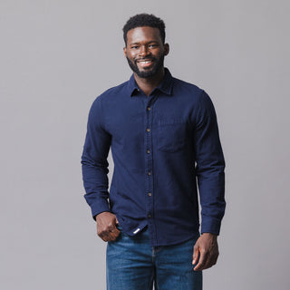 MENS Navy Organic Flannel Shirt