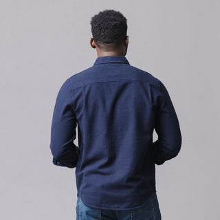 MENS Navy Organic Flannel Shirt