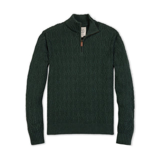 MENS Forest Green Heather Organic Half Zip Pullover