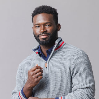 MENS Dark Gray Heather Organic Half Zip Pullover