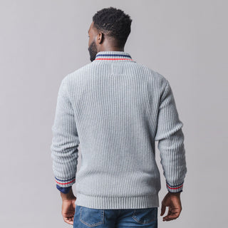 MENS Dark Gray Heather Organic Half Zip Pullover