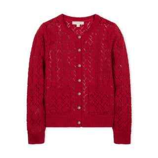 WOMENS Red Diamond Organic Pointelle Cardigan