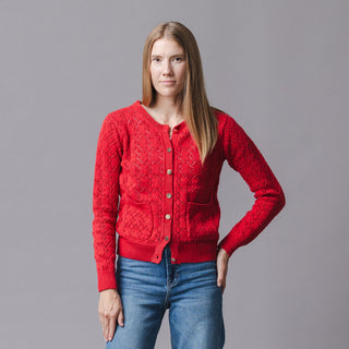 WOMENS Red Diamond Organic Pointelle Cardigan