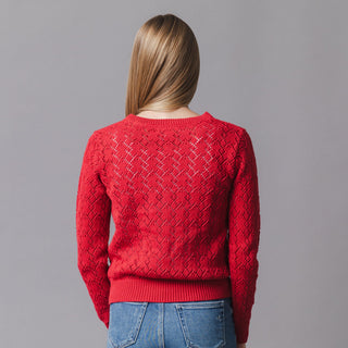 WOMENS Red Diamond Organic Pointelle Cardigan