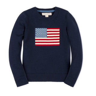 BOYS Navy Flag Organic Crew Neck Flag Sweater