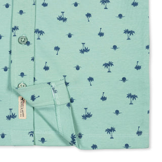 BOYS Tidal Palm Print Organic Jersey Button Down Shirt