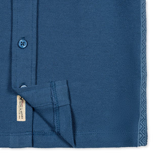 BOYS Stone Blue Organic Short Sleeve Pique Shirt