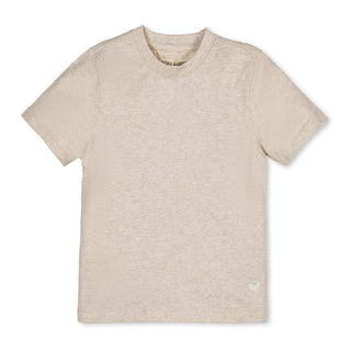 BOYS Oatmeal Heather Organic Short Sleeve Henley Tee