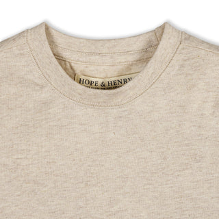 BOYS Oatmeal Heather Organic Short Sleeve Henley Tee