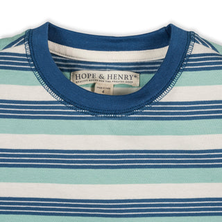 BOYS Tidal Stripe Organic Short Sleeve Henley Tee