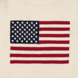 GIRLS Ivory Flag Organic Crew Neck Flag Sweater