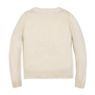 GIRLS Ivory Flag Organic Crew Neck Flag Sweater