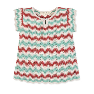 GIRLS Tidal Wiggle Organic Flutter Sleeve Sweater Top