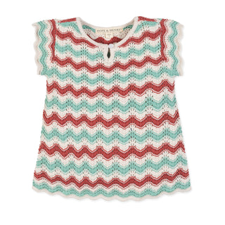 GIRLS Tidal Wiggle Organic Flutter Sleeve Sweater Top