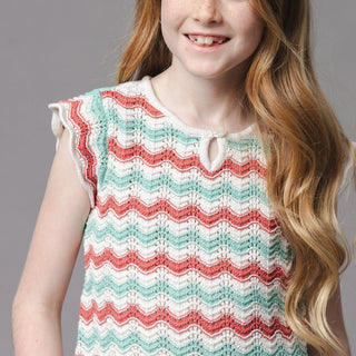 GIRLS Tidal Wiggle Organic Flutter Sleeve Sweater Top