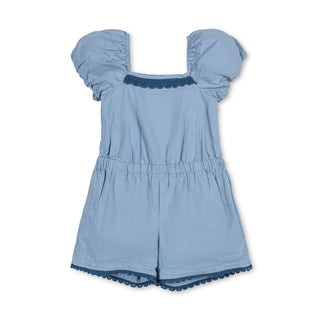 GIRLS Bluebell Organic Puff Sleeve Seersucker Romper