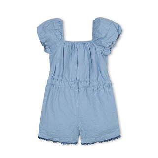 GIRLS Bluebell Organic Puff Sleeve Seersucker Romper